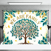 Lofaris Gold Glitter Green Leaves Tree Family Reunion Backdrop